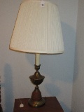 French Inspired Urn Candlestick Style Table Lamp Antiqued Patina