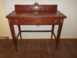 Federal Style Writing Desk w/ Dovetailed Drawer, Letter Boxes & Pen Rest Medallion Accents