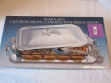 Godinger Silver Art Silverplated 3qt. Grape Design Oblong Casserole w/ Serving Spoon