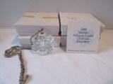 4 Gorham Crystal Christmas 1976 Snowflake Pendants Annual Collectors Series