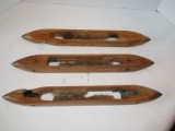 3 Vintage Wooden Loom Shuttles Tru-Flight