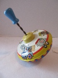 Ohio Art Lithotin Circus Train Spinning Top w/ Wooden Handle