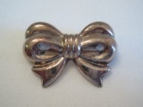 Stamped 925 Ribbon Bow Brooch