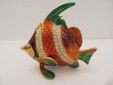 Keepsake Collection Vibrant Tropical Angel Fish Figural Enamel