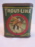 Scarce Trout-Line Burley Cut Smoking Tobacco Tin