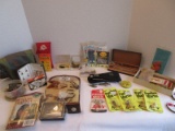 Lot - Fly Fishing Lures, Mosquito Head Net, Fish Pond Westwater Pouch, Lures, Etc.