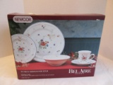 20 Piece - Newcor BelAire Pattern Stoneware Floral Spray Design Dinnerware Set