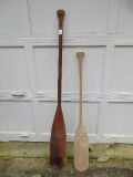 2 Wooden Oars/Paddles Smokers 5ft & Other 4ft