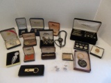 Lot - Men's Cuffs & Stuff, Swank Money Clip, Gold Tone Money Clip, Embossed Buttons