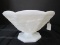 Wide Top Milk Glass Bowl w/ Grape/Leaf Pattern Motif