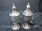 Pair - Salt/Pepper Shakes w/ Sterling Weighted Base by Duchin Urn Design, Rope Trim