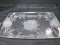 Etched/Cut Rose Pattern Motif Clear Glass Tray