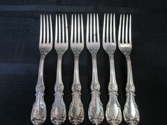 6 Forks Burgundy Pattern Sterling Reed & Barton