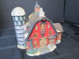 Red Barn House/Silo Christmas Porcelain House Décor