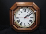 Verichron Quartz Wall Mounted Clock w/ Wooden Frame