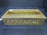 Ornate Design metal Gilted Vintage Tissue Box