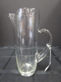 Tall Glass Pitcher w/ Curled Handle