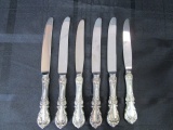 6 Knives Burgundy Pattern Sterling Reed & Barton