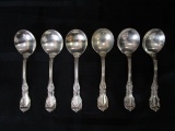 6 Soup Spoons Burgundy Pattern Sterling Reed & Barton