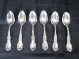 6 Spoons Burgundy Pattern Sterling Reed & Barton