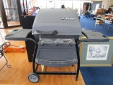 Kenmore Diamond Flame Gas Grill WITH TANK, 2 Shelves on Casters Black Metal Body