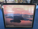 South Carolina Sunset Photograph Print in Wooden Black Frame/Matt