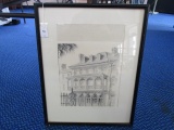 Classical Home Sketch Print Picture in Black Wooden Frame/Matt
