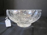 Wheat/Bushel Pattern Cut Crystal Glass Bowl w/ Star Cut Base