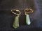 Pair - Jade Stone Dangle Earrings