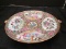 Tall Asian Scene Motif/Rose Pattern Hand Painted Twin Spouted Plate/Bowl