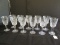 Waterford 11 Crystal Glass Wine Cups Diamond Cut Pattern Star-Cut Base