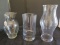 Lot - Glass Vases - 1 Urn Design Wide Top 10 3/4