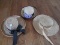 Lot - 3 Wicker Sun Hats, 1 Black Band w/ Purple Faux Flowers, 1 w/ Block Bow, 1 Jeff Gordon Inc.