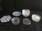 Coasters Lot - Pinwheel Glass Cut, Asian Blue Ceramic Designs, Hobcut Bowls, Etc.
