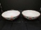 Pair - Asian Motif/Peach Design Pattern Bowls
