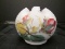 Hand Painted Bud Vase Rose/Leaf Motif, Crimped Rim China
