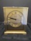 Solid Brass Bulova Quartz Mantle Clock 00021 on Base