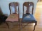 2 Wooden Chairs Urn Back Curved Scalloped Top, Curved Legs, Curved Front