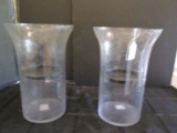 Pair - Oddily Inc. Bubble Glass Wide Top Votive Candle Holders