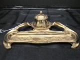 Art Nouveau Design Desk Ink Well Stand w/ Pen Rest