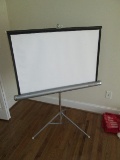 Tall Metal Vintage Fold Out Projector Screen