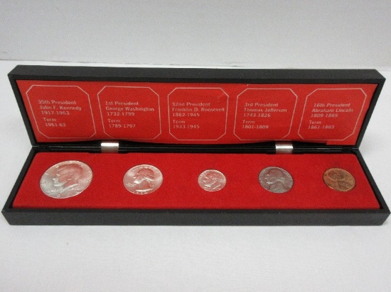 1964 Silver Presidential Coin Set in Case Kennedy Half Dollar