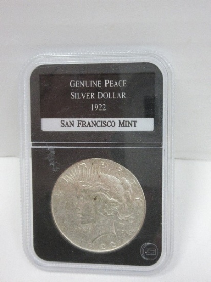 Genuine Peace Silver Dollar 1922 San Francisco Mint Mark