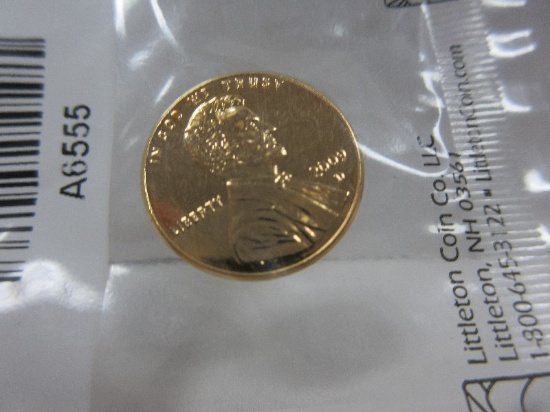 2009 Gold-Plated Lincoln Penny The Early Years Uncirculated