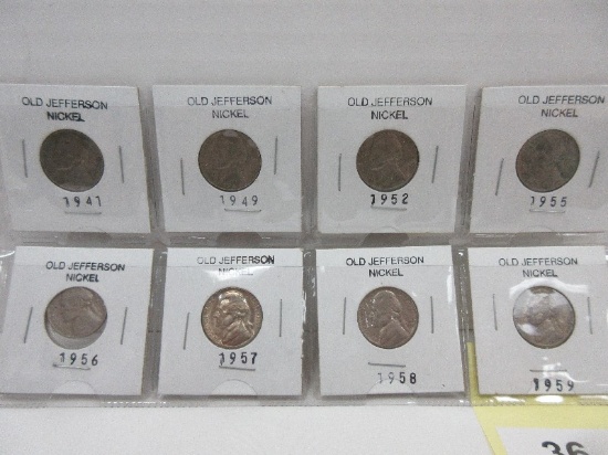 8 Old Jefferson Nickels