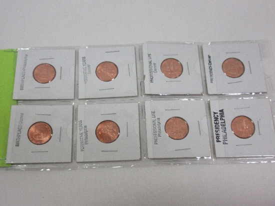 Eight 2009 Lincoln Penny Cents Anniversary Set
