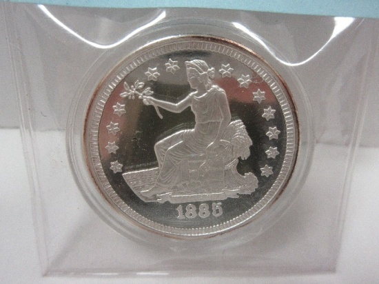 Tribute Proof 1885 Trade Dollar Medallion .999 Fine Silver/100 Mil