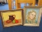 Lot - 2 Acrylic on Canvas Pictures in Gilted Wooden Frame/Matt