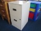 2 Drawer White Metal Filing Cabinet