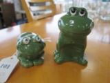 Pair - Frog Design Ceramic Salt/Pepper Shakers